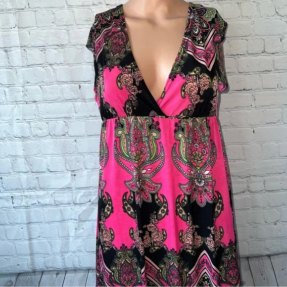 Bobbie Brooks Ladies Pink & Black floral dress size S - Picture 2 of 12